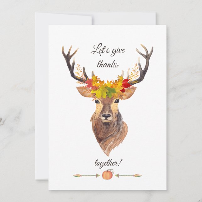 Invitation Chute Remercions Thanksgiving Dîner (Devant)