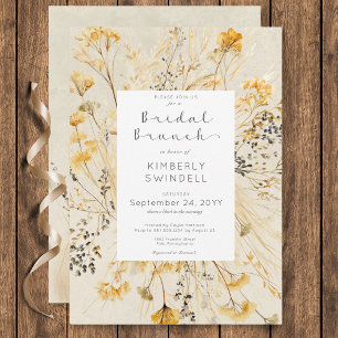 Invitation Chute Rustique Champs Cadre Floral Brunch nuptial