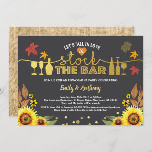 Invitation Chute stock bar chalkboard tournesol or