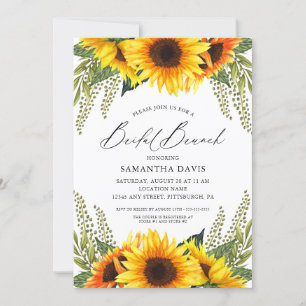 Invitation Chute Sunflower et Greens Bridal Brunch