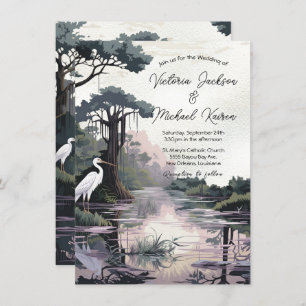 Invitation Chypre Tree Crane Bayou Mariage