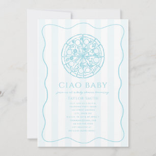 Invitation Ciao Baby Blue Pizza Boy Baby Shower