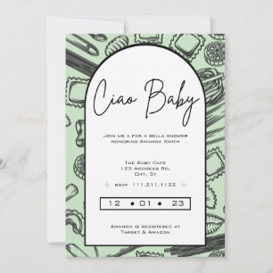 Invitation "Ciao Baby" Cuisine italienne pour bébé Pâtes
