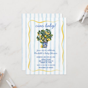 Invitation Ciao Baby Fête Italienne de Naissance au Citron