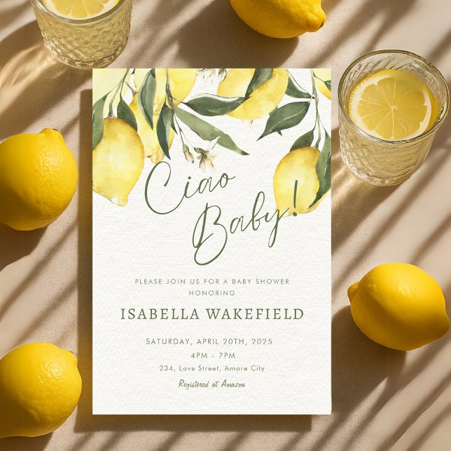 Invitation Ciao Baby Italie Baby shower Italie (Ciao Baby Italian Italy Baby Shower Invitation)