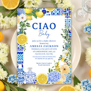 Invitation Ciao Baby Lemon été Méditerranée Baby shower