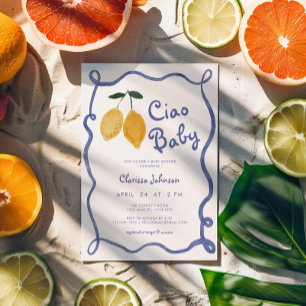 Invitation Ciao Baby Lemon Italien Amalfi Boys Baby shower