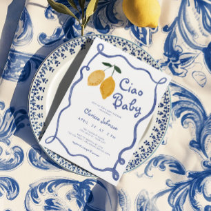 Invitation Ciao Baby Lemon Italien Amalfi Boys Baby shower