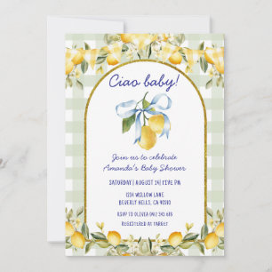 Invitation Ciao Baby Shower Floral Vintage Lemon