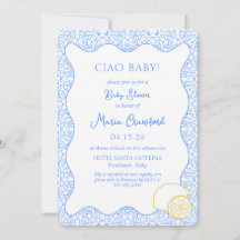 Ciao Baby shower italien Citron bleu méditerranéen