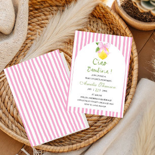 Invitation Ciao bambina Fête de naissance Citron Italien Bébé