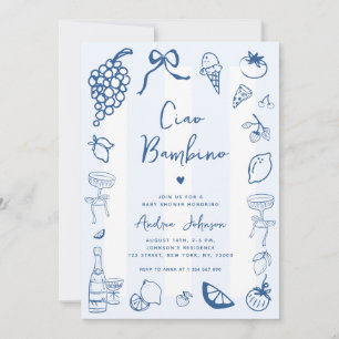 Invitation Ciao Bambino Amusant Italien Main Tirée Baby showe