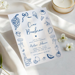 Invitation Ciao Bambino Amusants Italien Main DraFête des mar