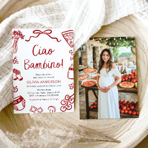 Invitation Ciao Bambino Baby shower de pizza italienne Whimsi