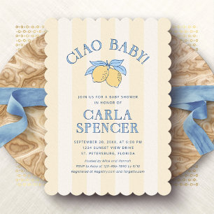 Invitation Ciao Bébé Citron Amalfi Baby Shower