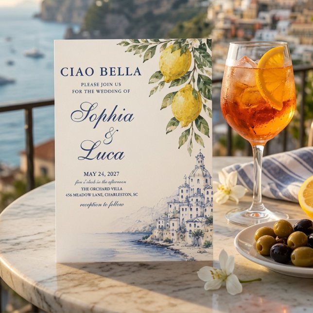 Invitation Ciao Bella Amalfi Coast Luxe  (Créateur téléchargé)