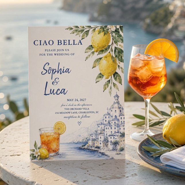 Invitation Ciao Bella Amalfi Coast Luxe  (Créateur téléchargé)
