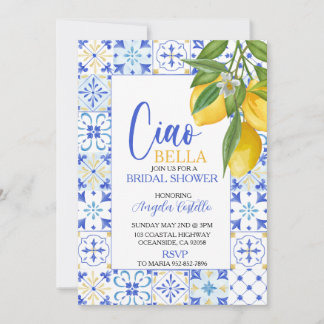Invitation Ciao Bella Baby Shower Côte d'Amalfi Lemon