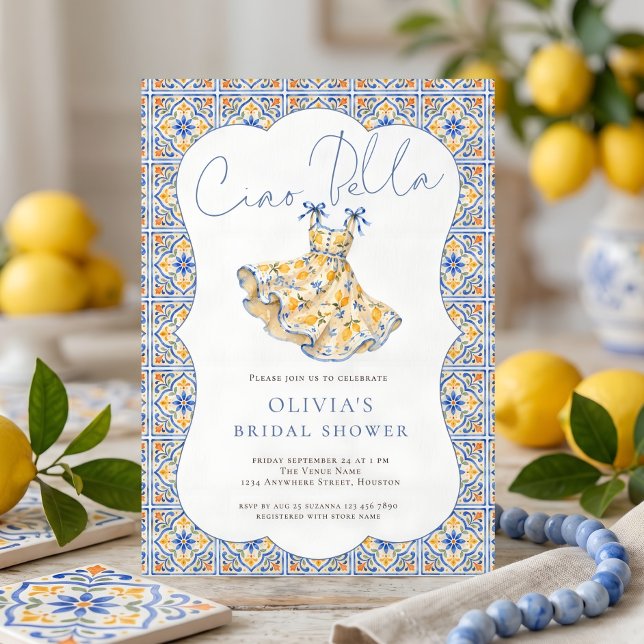 Invitation Ciao Bella Bridal Shower italien (Créateur téléchargé)