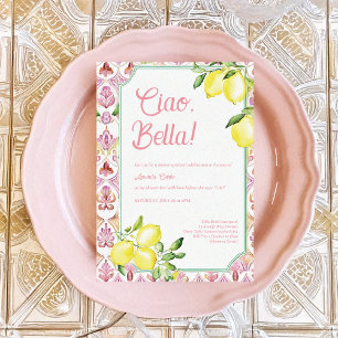Invitation Ciao Bella Fête de Mariage Italienne au Citron