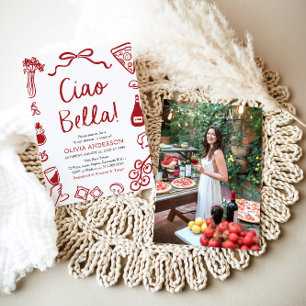 Invitation Ciao Bella Fête des mariées de pizza italienne tir
