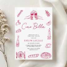 Ciao Bella Italian Hand Drawn Quirky Bridal Shower