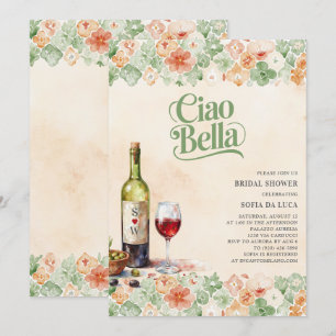Invitation Ciao Bella Italienne Carreaux Douche nuptiale Invi