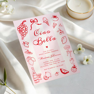 Invitation Ciao Bella Mariage Italien aux Citrons Dessinés à 