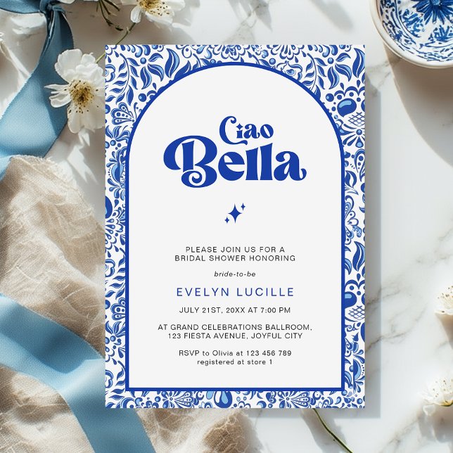 Invitation Ciao Bella Mariage Italien Moderne Rétro (Créateur téléchargé)