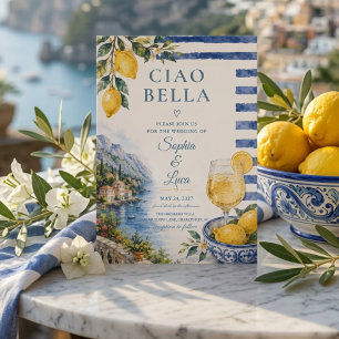 Invitation Ciao Bella Méditerranéen Luxueux Côte Amalfitaine