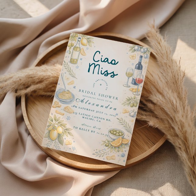 Invitation Ciao Miss Italian Réception de Mariage (Créateur téléchargé)
