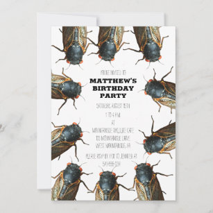 Invitation Cicada Bug, Insectes Photo Personnalisée