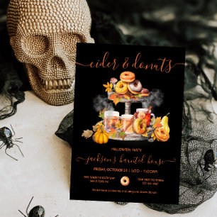 Invitation Cidre et beignets Fête d'Halloween d'automne