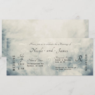 Invitation Ciel Aquarelle Vintage Abstrait Mariage Moderne