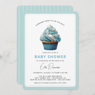Invitation Ciel bleu Cupcake   Dessert Theme Boy Baby shower