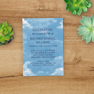 Invitation Ciel bleu et nuages blancs Fête de la vie