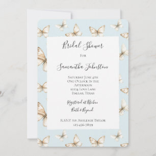 Invitation Ciel Bleu & Papillons Baby Shower