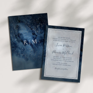 Invitation Ciel Céleste De Nuit Avec Cadre Mariage traditionn