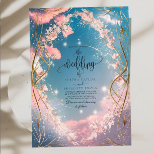 Invitation Ciel d'amour Ornate Rosy Florals Mariage