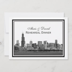 Invitation Ciel de Chicago Gravé Cadre #2 H Répétition