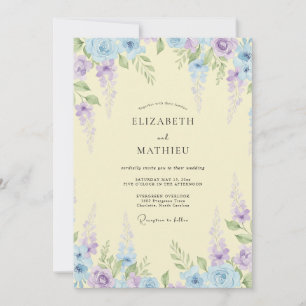 Invitation Ciel de Crème Mariage Wisteria Céleste