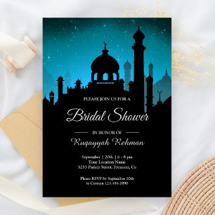 Invitation Ciel de Nuit de Teal Nuit Arabes Fête Prénuptiale