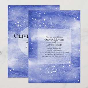 Invitation Ciel de nuit Galaxy Blue Mariage cosmique
