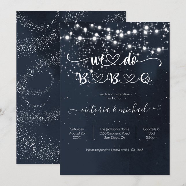 Invitation Ciel de soirée Guirlande lumineuse Nous faisons de (Devant / Derrière)