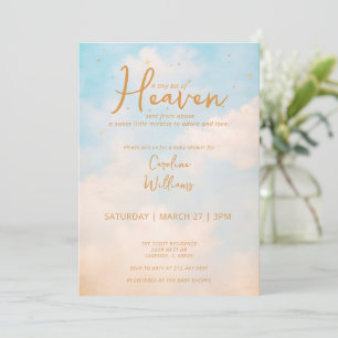 Invitation Ciel envoyé Gold Genre Baby shower neutre
