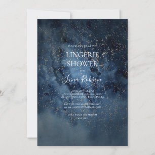 Invitation Ciel nocturne céleste   Douche Lingerie Or