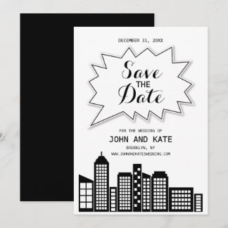 Invitation Ciel noir et blanc Save The Date