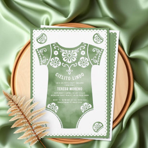 Invitation Cielito Lindo baby shower de carrosserie vert saug