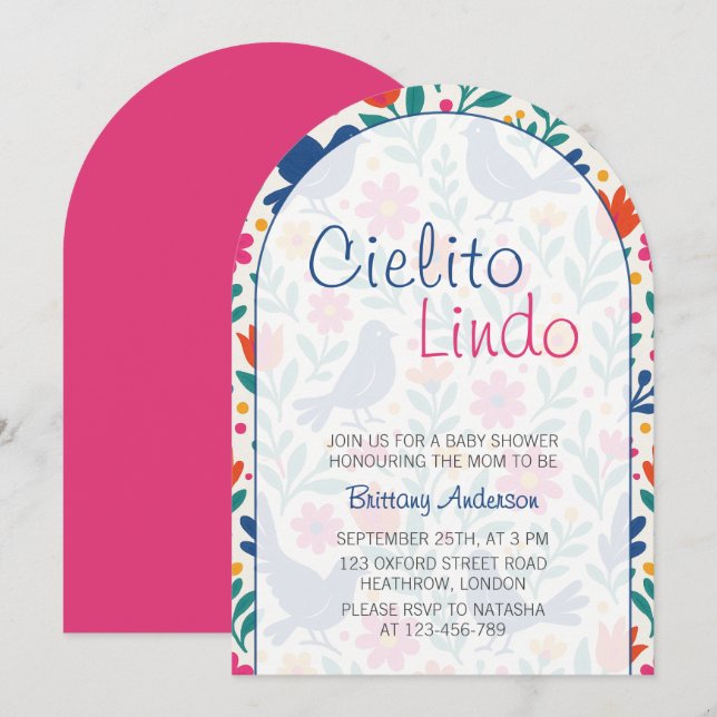 Invitation Cielito Lindo Baby shower mexicain (Devant / Derrière)