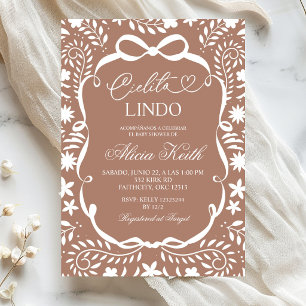 Invitation Cielito Lindo Baby Shower Mexicain Brun 
